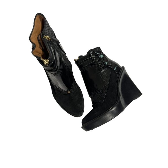 Givenchy Wedge Buckle Ankle Boots in Black - Picture 1 of 6